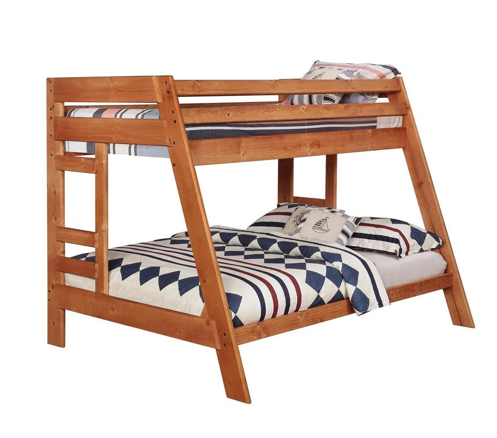 Twin over Full Bunk Bed with Built-in Ladder G194324