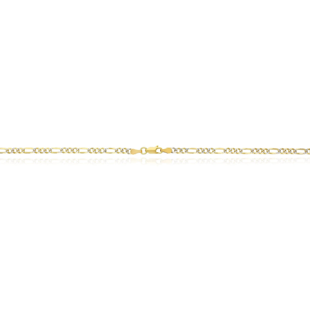 18K Gold Over Silver Diamond-Cut Figaro Chain Necklace C130981
