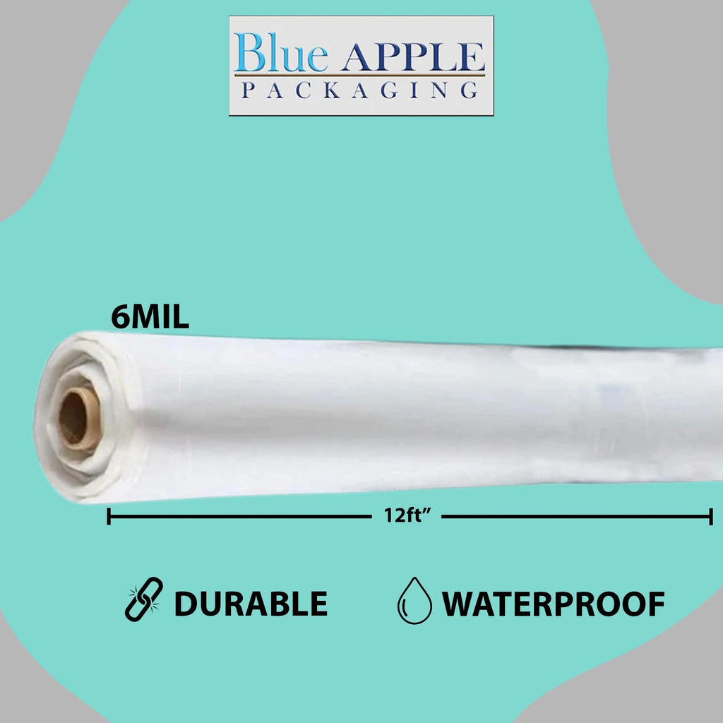 6Mil Clear LDPE Plastic Sheeting Tarp (12ft x 100ft) R944