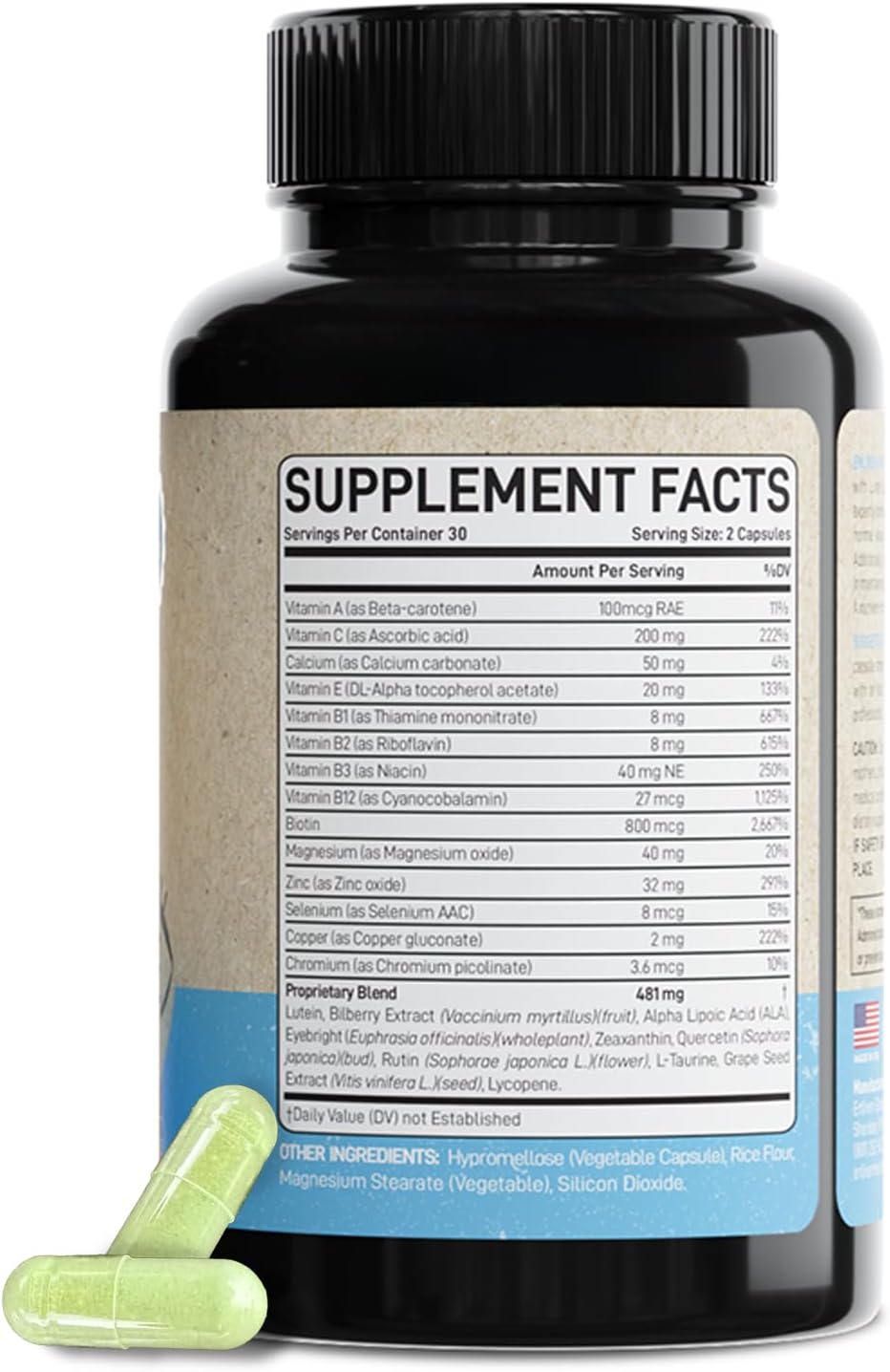 60 Capsules Lutein and Zeaxanthin Supplement R387376