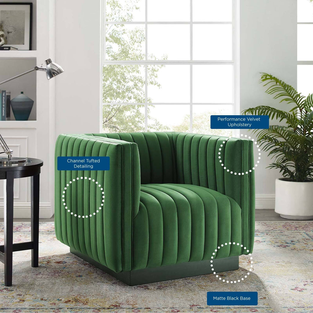 Emerald Performance Velvet Accent Armchair E571