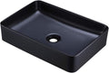 20 Inch Rectangular Matte Black Vessel Sink K23544