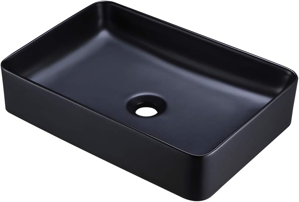 20 Inch Rectangular Matte Black Vessel Sink K23544