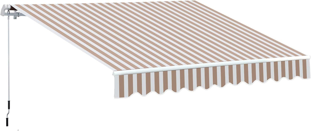 Retractable Patio Awning Canopy with Manual Crank Handle E93950