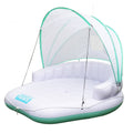 White Pool Float with Retractable Cover and Cool Misting N4538