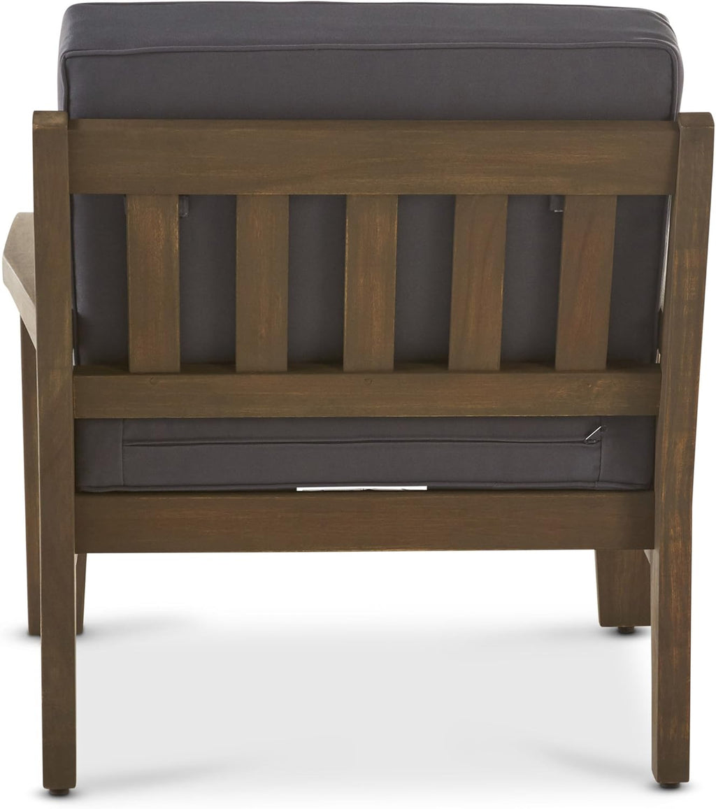 Acacia Wood Club Chairs, Gray, 2-Pcs Set V843507