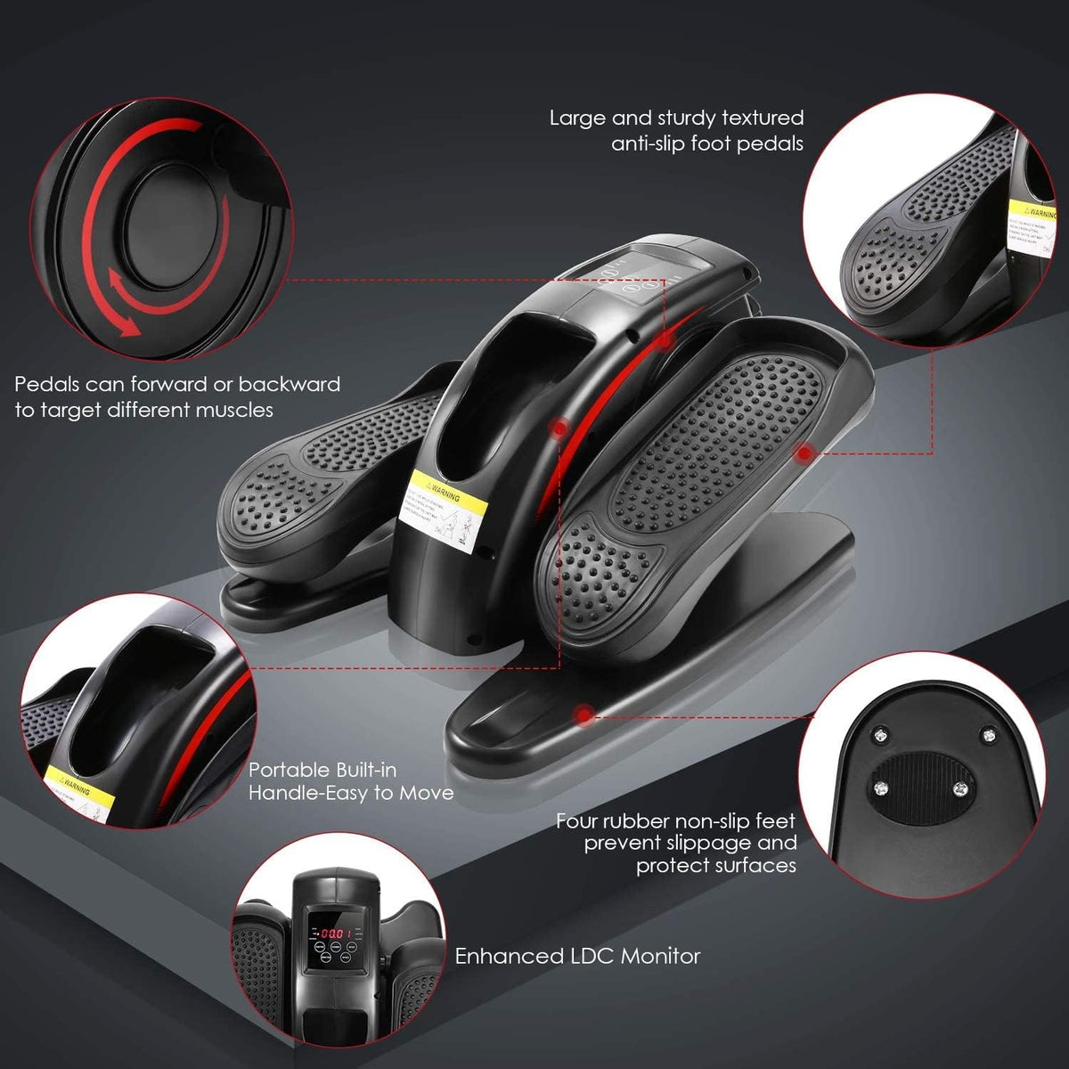 Under Desk Elliptical Machine with Remote Control G879