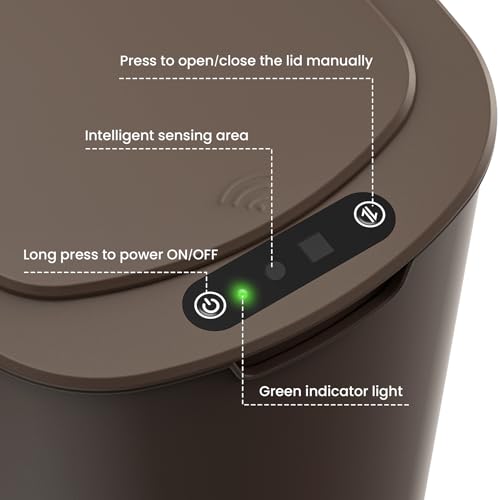 White 5 Gallon Automatic Motion Sensor Trash Can with Lid S649