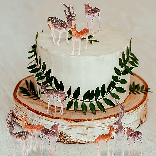 60 Pcs Mini Plastic Deer Figurines Cake Toppers T636773