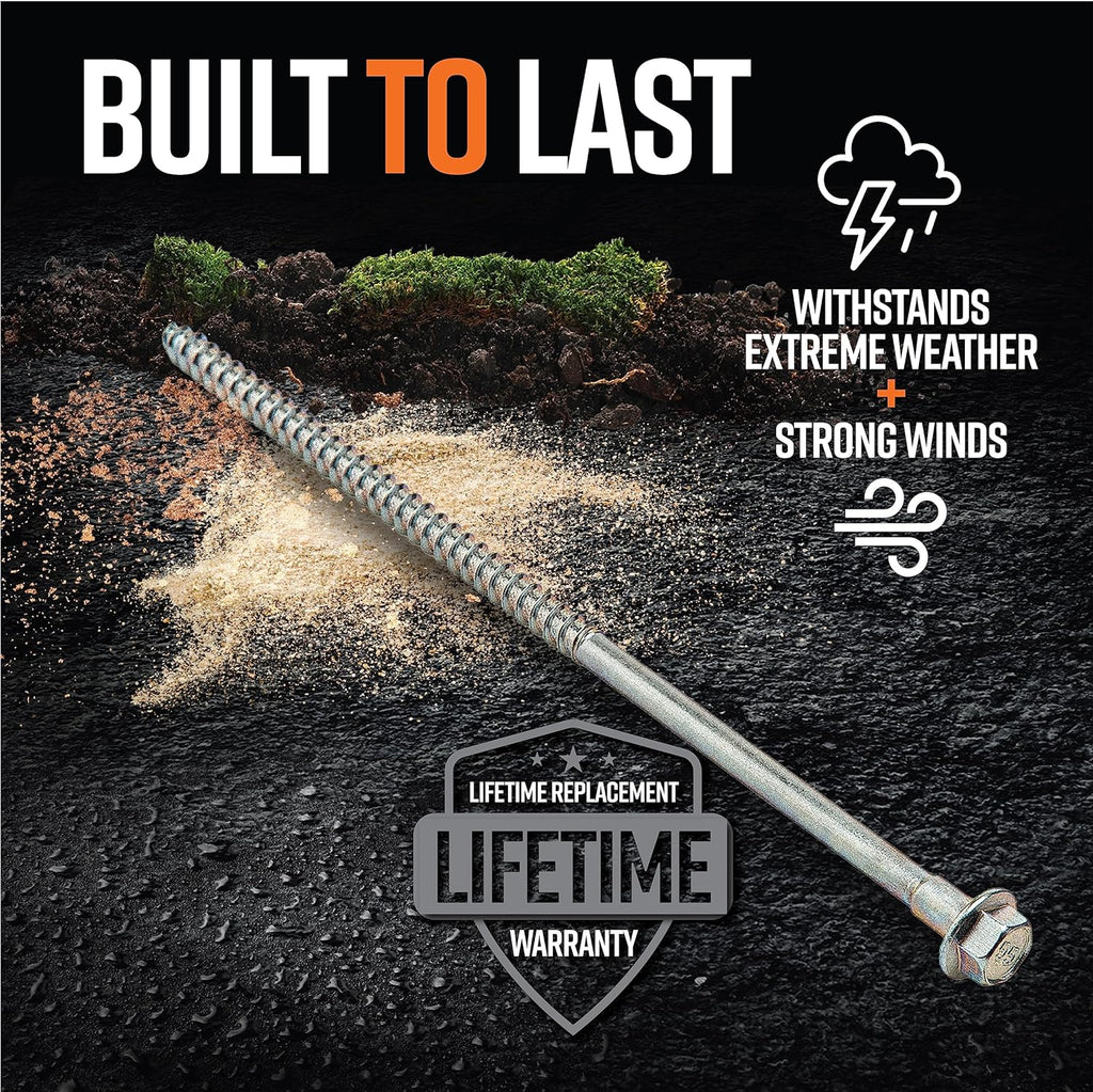 11 Inch Heavy Duty Screw-In Ground Anchors, 12 Pack U7637