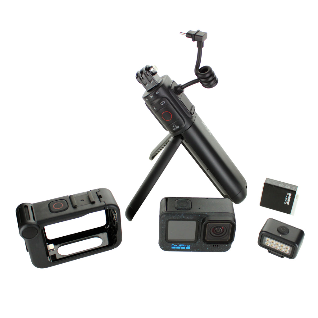 Waterproof Action Camera with Battery Grip, Tripod, Remote, Media Mod, Light Mod, Enduro Battery, 64GB Card and 2 Extra Batteries M933