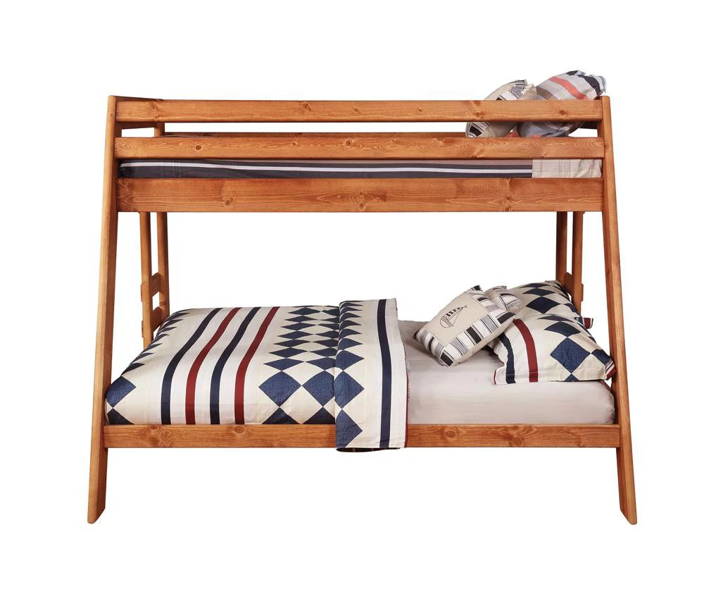 Twin over Full Bunk Bed with Built-in Ladder G194324