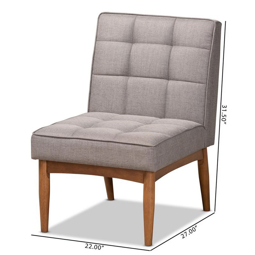 Grey and Walnut Brown Wood Dining Chair T75786