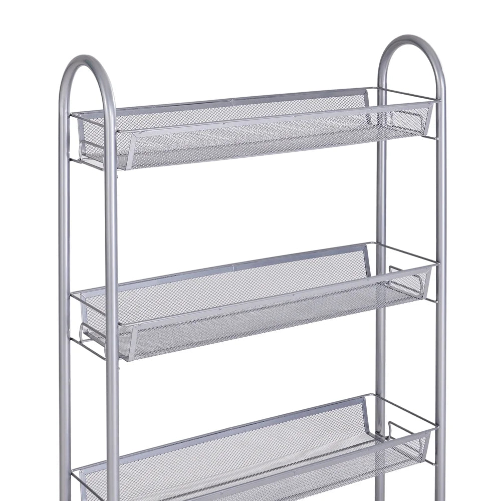 4 Tier Slim Rolling Storage Cart M6487