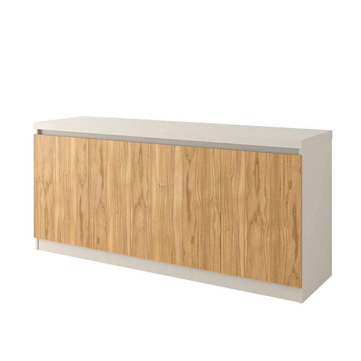 Off White Cinnamon 63" Wood Sideboard with 6 Shelves M132