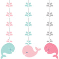 Pink Baby Whale Hanging Cutouts, 3 pk Q202