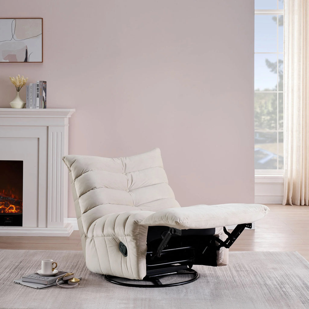 Rotatable Upholstered Lounge Chair with Side Pocket Z472