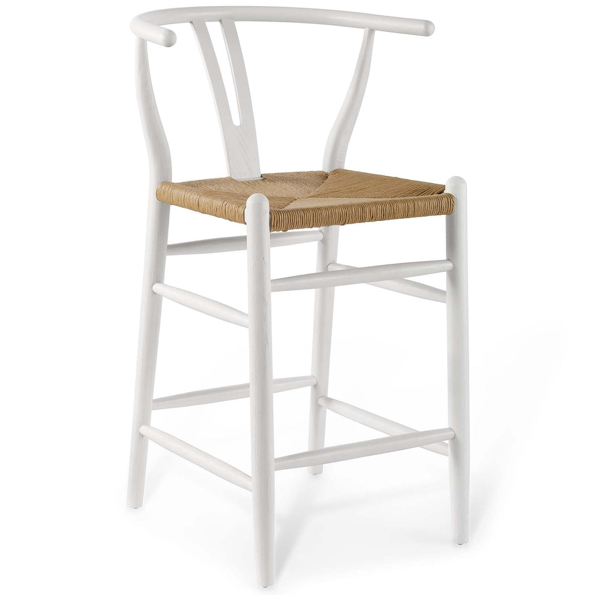 White Wood Counter Stool Set of 2 R62400