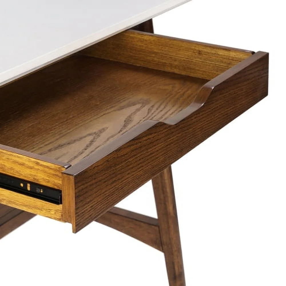 Off White Pecan Wood Desk I53813