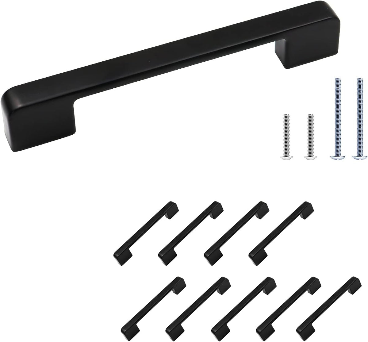 Cabinet Handle Matte Black 5 Inch Hole Center 10 Pack Q307