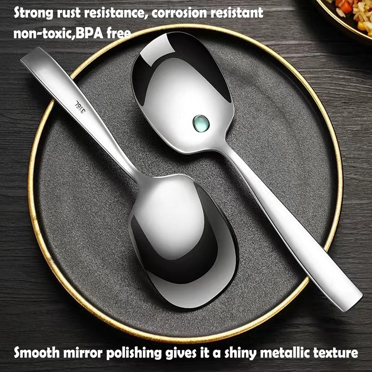 9.5 Inch 316L Stainless Steel Serving Spoon K773