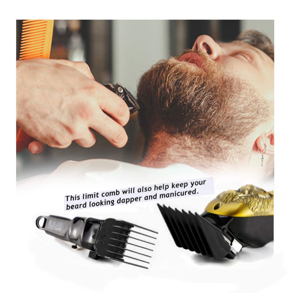 8 Pcs Black Hair Clipper Combs Guides Set U711487
