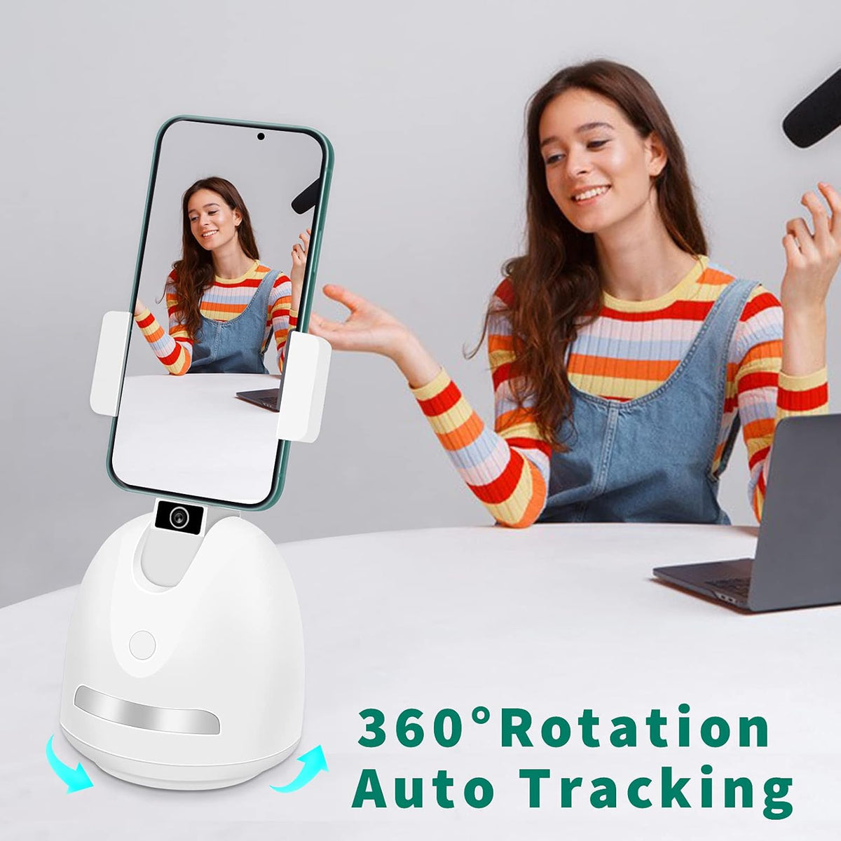 Smart Tracking Phone Holder with Selfie Light L5021