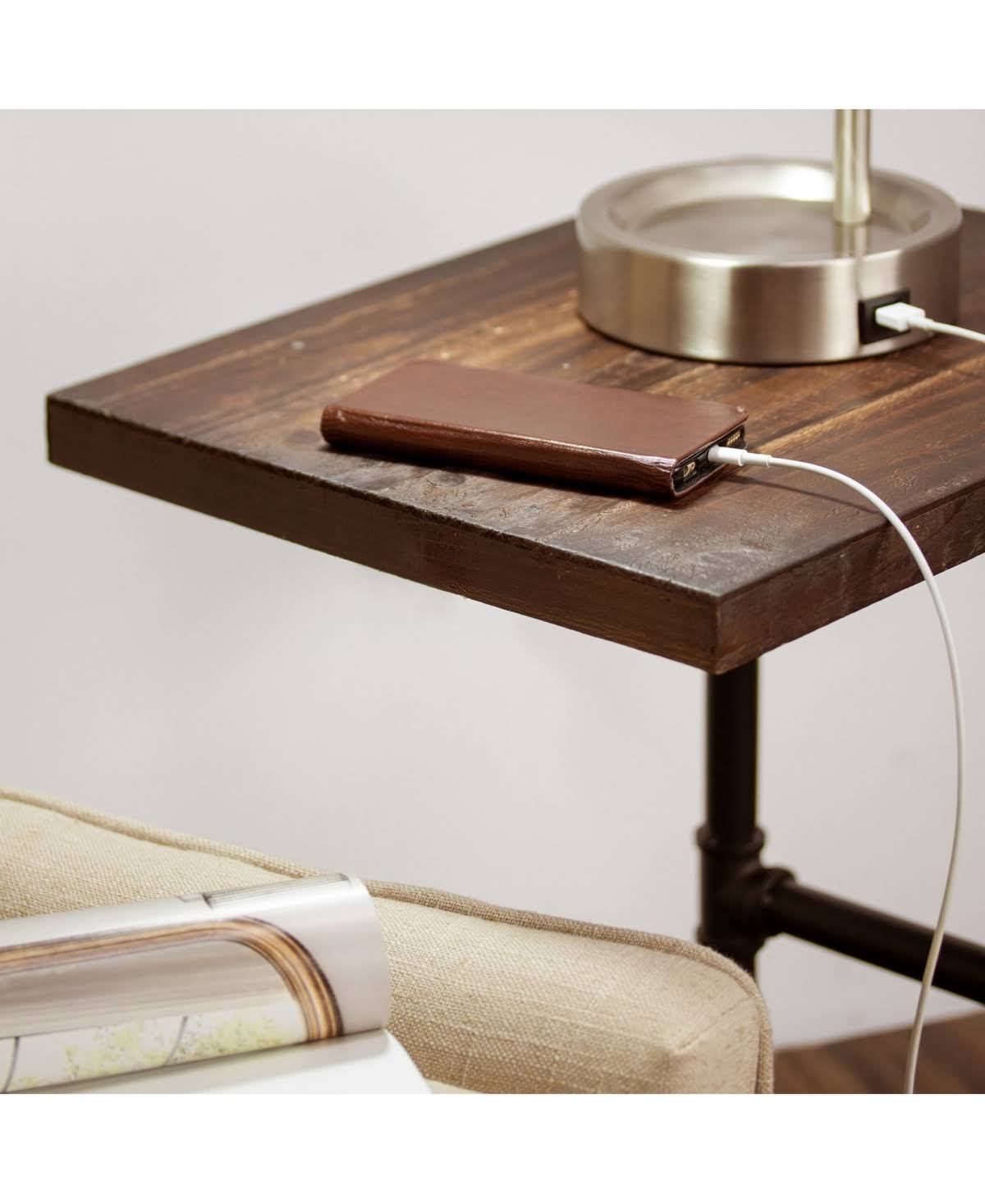 Brown Wood End Side Table L863169