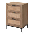 3 Drawer Wood and Iron Side Table D138