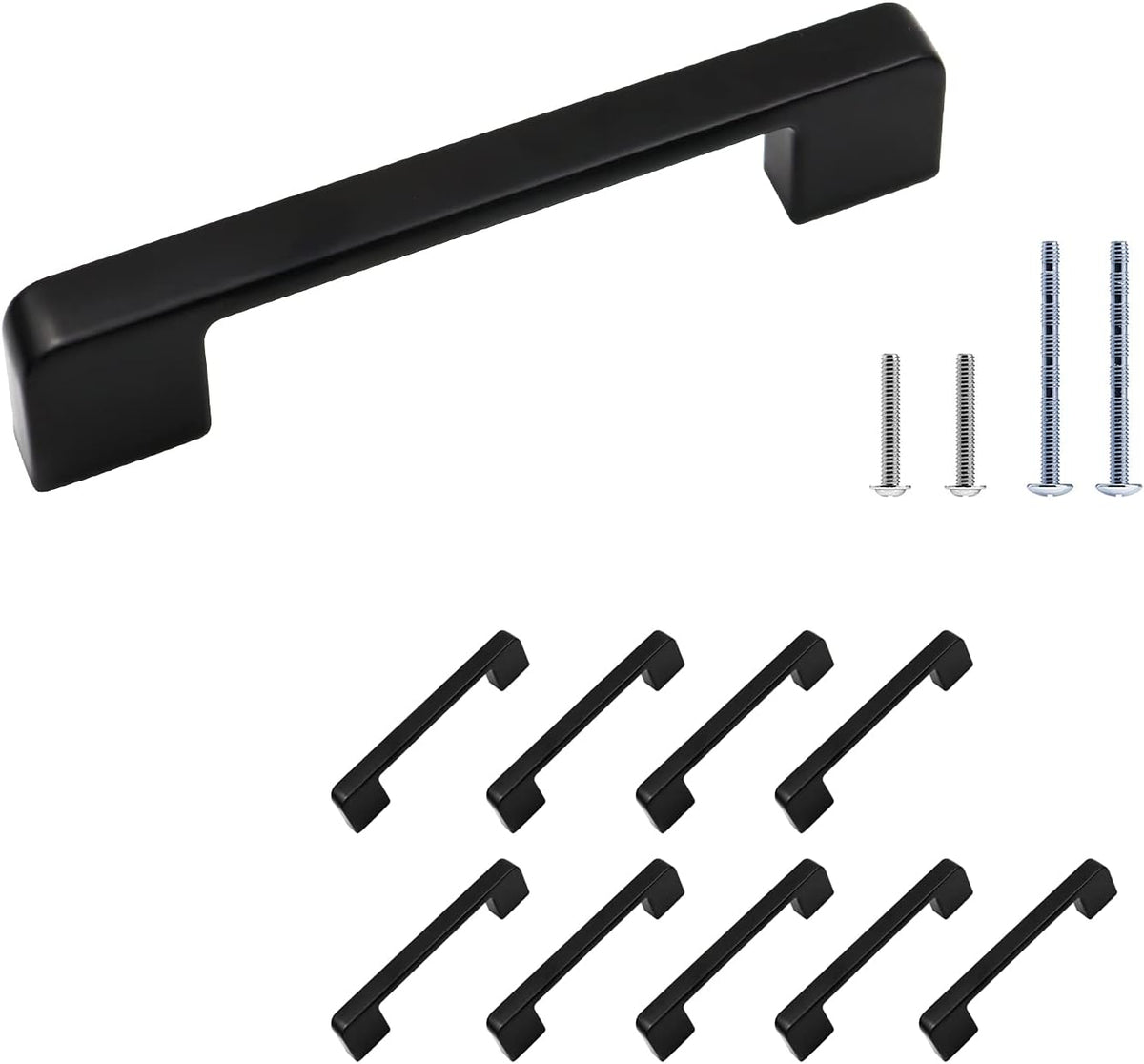 Cabinet Handle Matte Black 5 Inch Hole Center 10 Pack Q307