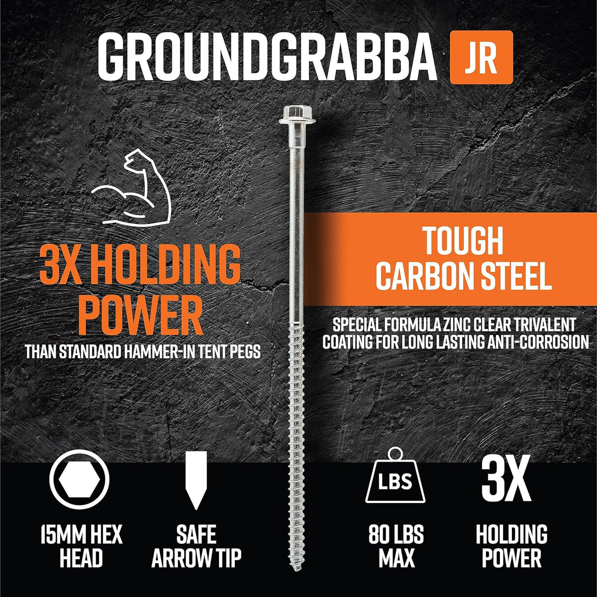 11 Inch Heavy Duty Screw-In Ground Anchors, 12 Pack U7637