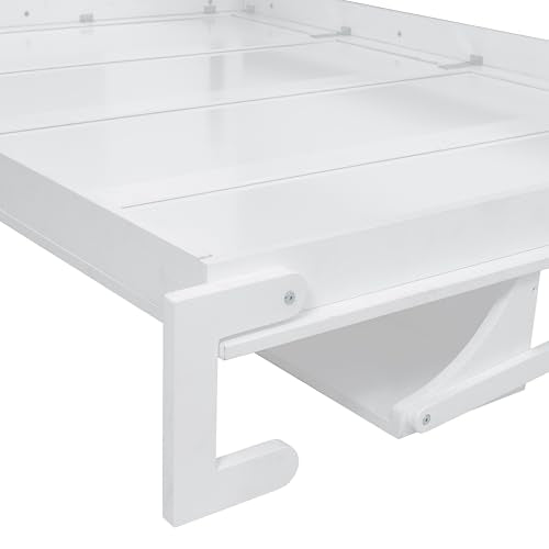 Queen Size Murphy Bed with Desk and Storage Drawers White H93570
