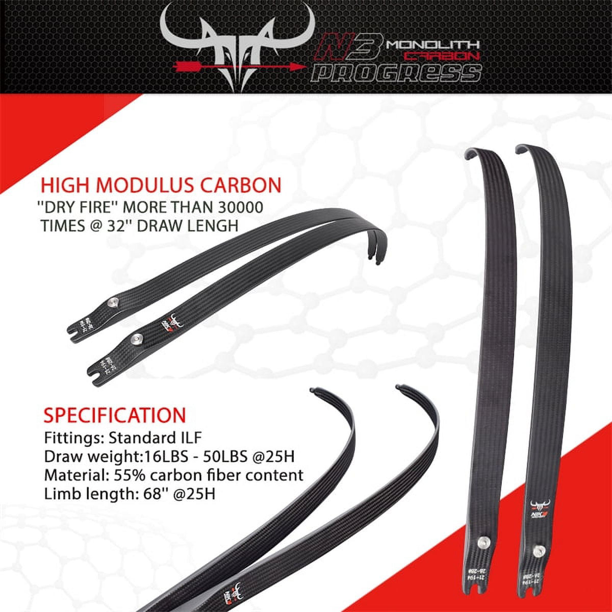 Recurve Bow ILF Limbs Carbon Fiber Limb F40387