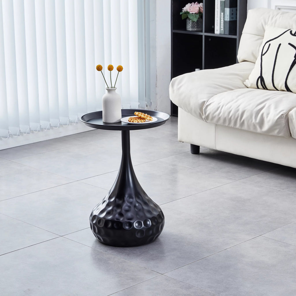 Black Metal Round Side Table O706814