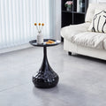 Black Metal Round Side Table O706814
