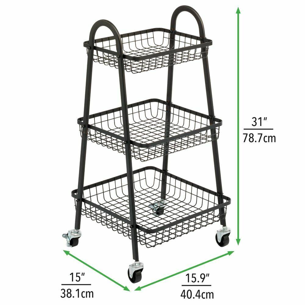 3 Tier Metal Storage Cart P45404