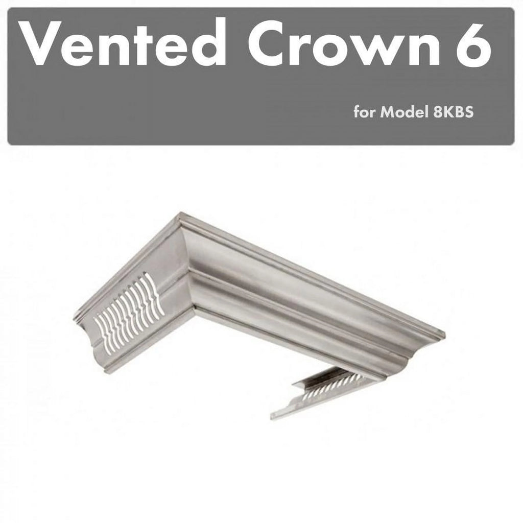 Vented Crown Molding Profile 6 for Wall Mount Range Hood in Stainless Steel D651635