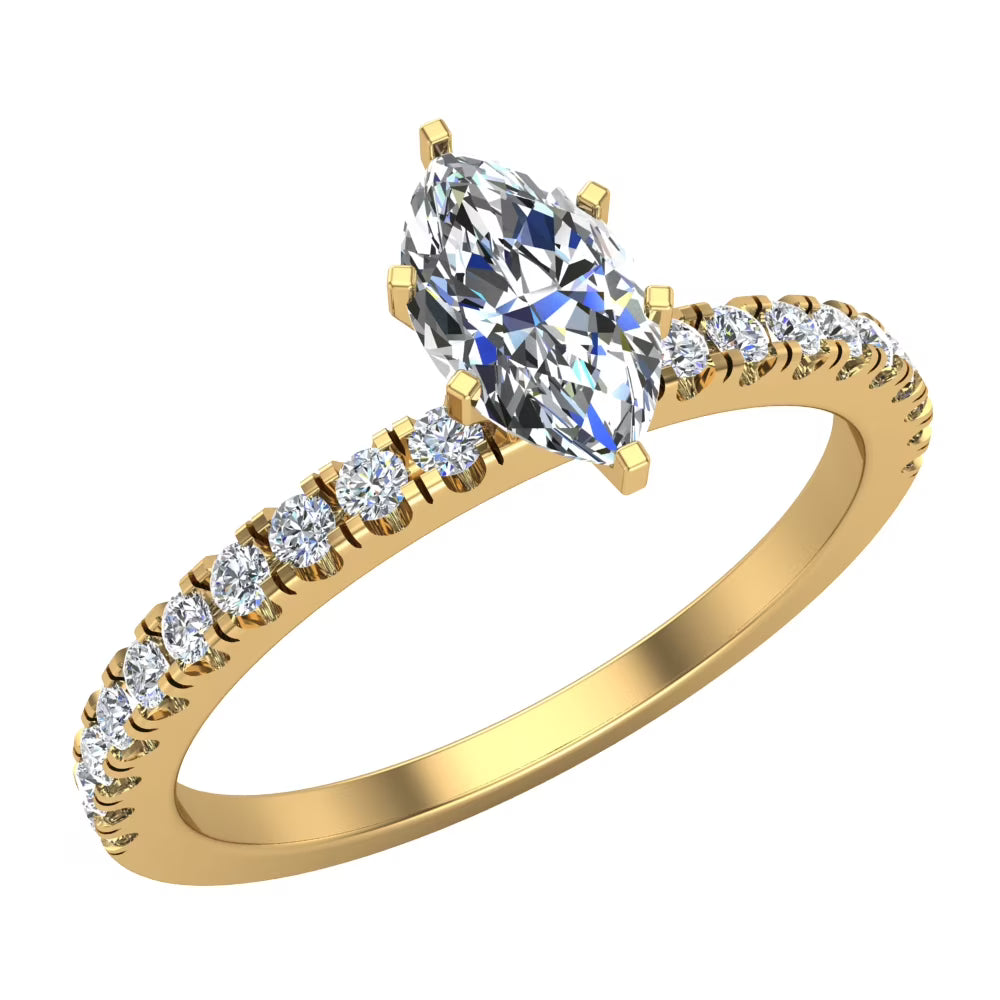 Marquise Solitaire Diamond Ring 18K Gold 0.65 CT TW Z500041