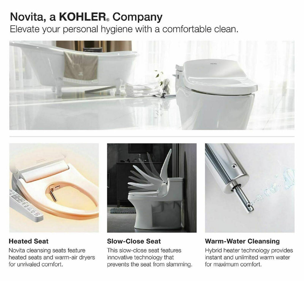 White Elongated Bidet Seat T7140