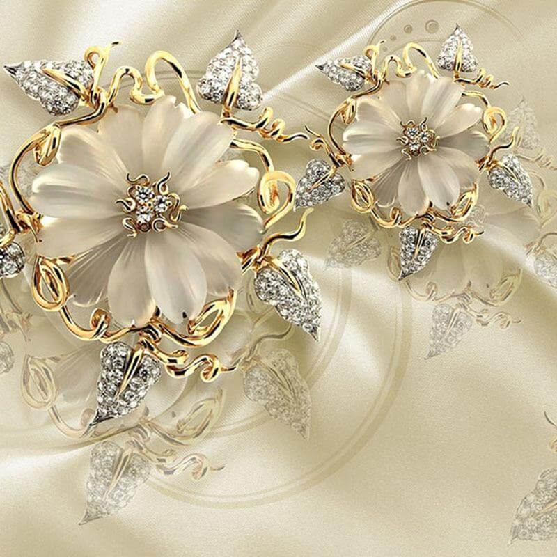 Gold Floral Wallpaper R501175