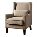 Ivory Fabric Wingback Accent Chair Y385431