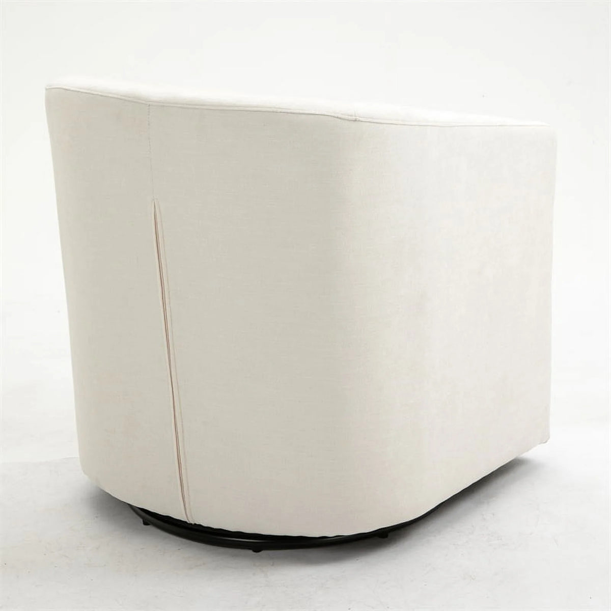 Beige Wood Swivel Upholstered Accent Chair V2241
