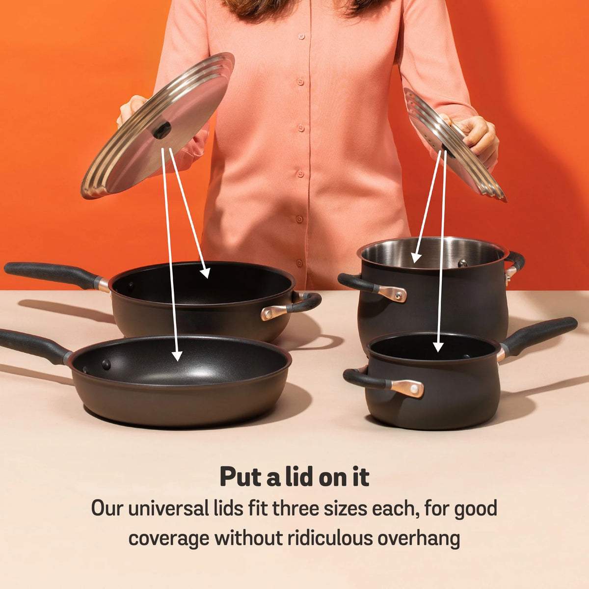 6 Piece Hard Anodized Stainless Steel Cookware Set S182