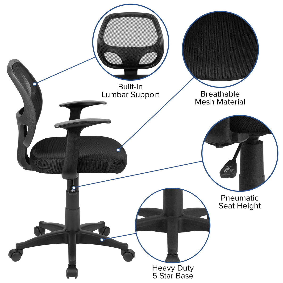 Black Mesh Computer Chair Y212