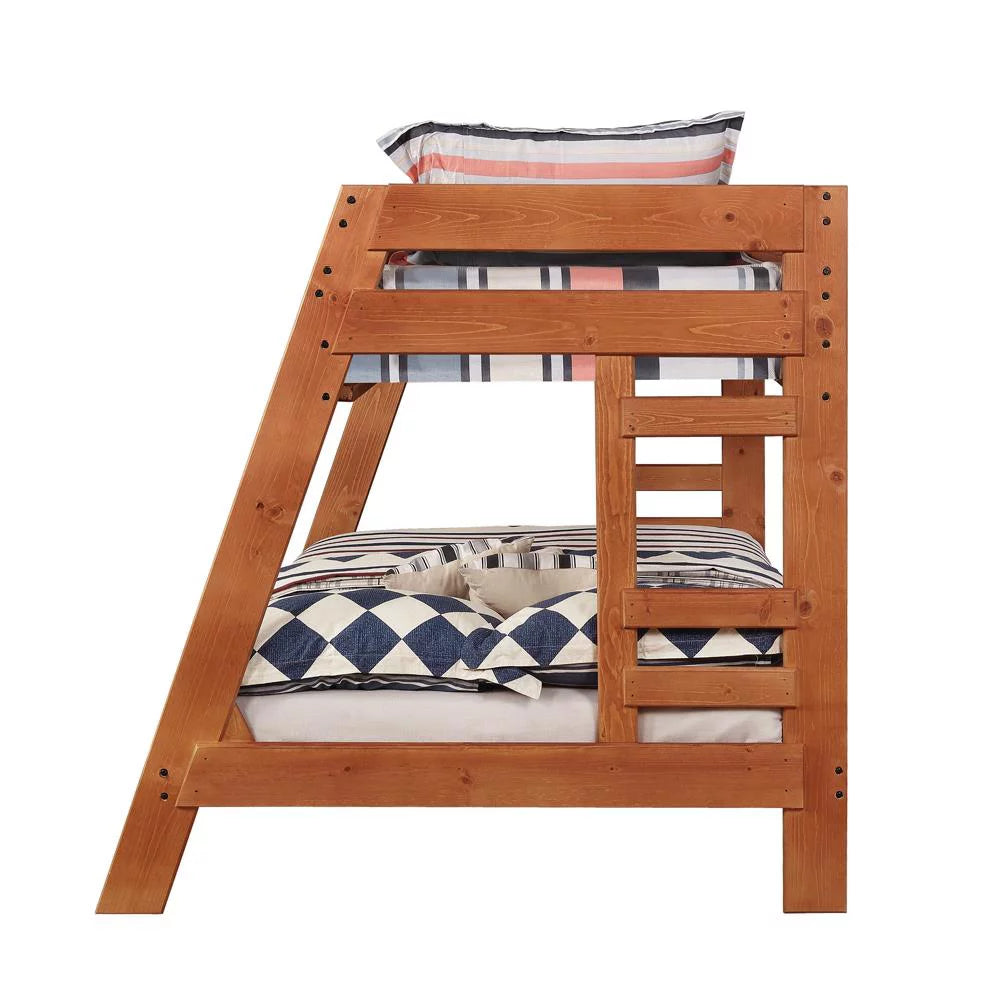 Twin over Full Bunk Bed with Built-in Ladder G194324