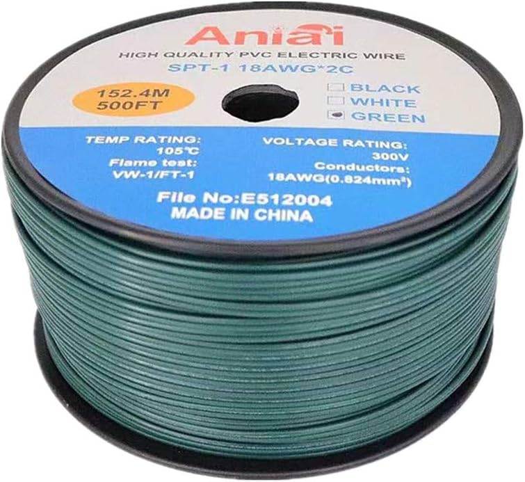 Commercial Grade 18 AWG 500 Foot Spool White Electrical Wire Y10644