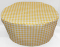 Yellow & White Checked Gingham Slow Cooker Cover Z585