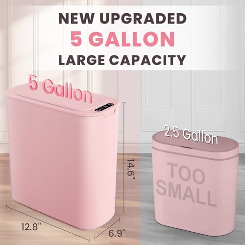 White 5 Gallon Automatic Motion Sensor Trash Can with Lid S649