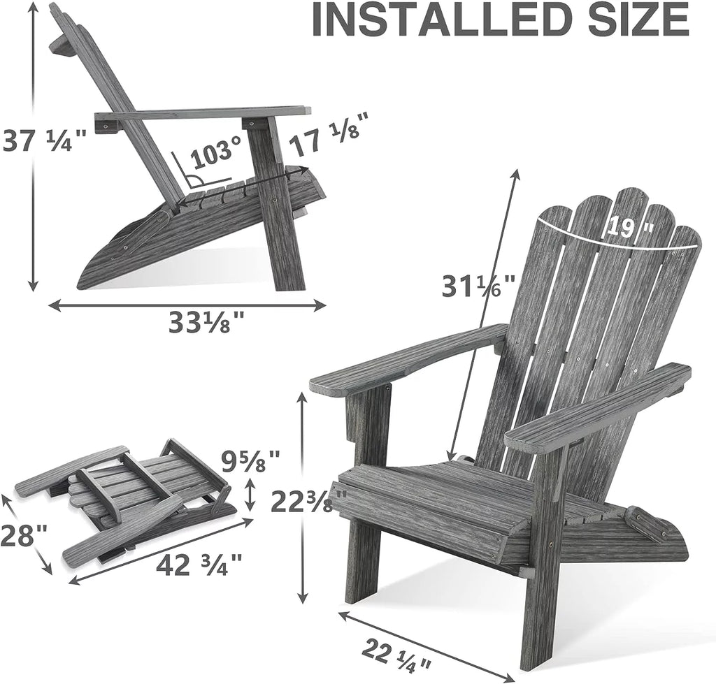 Folding Oversized Poly Lumber Adirondack Chair C1850
