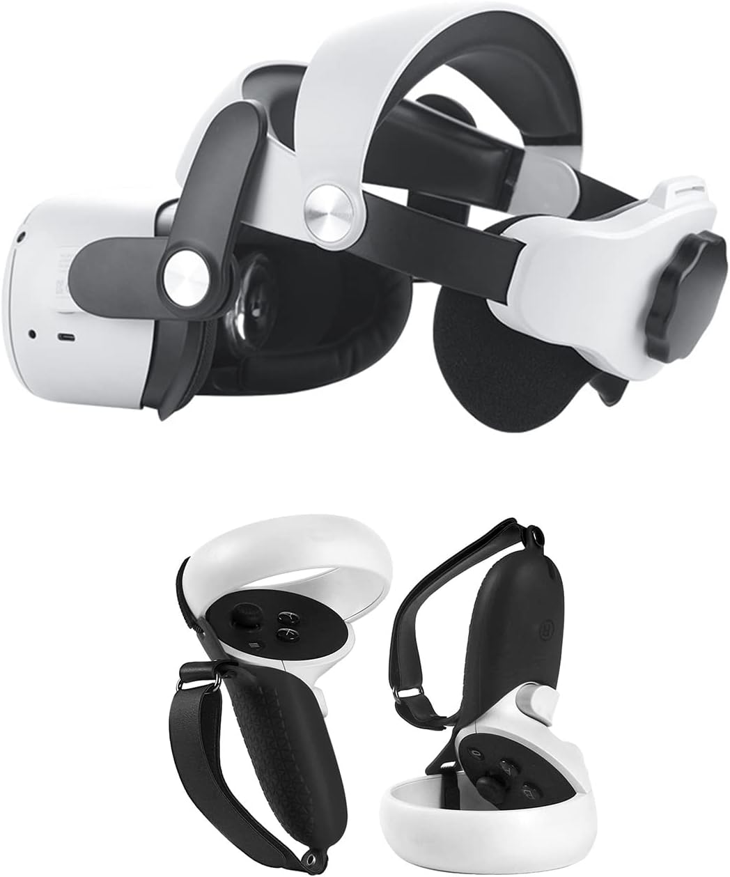White Silicone Face Cover and Head Strap Pack of 2 V441926